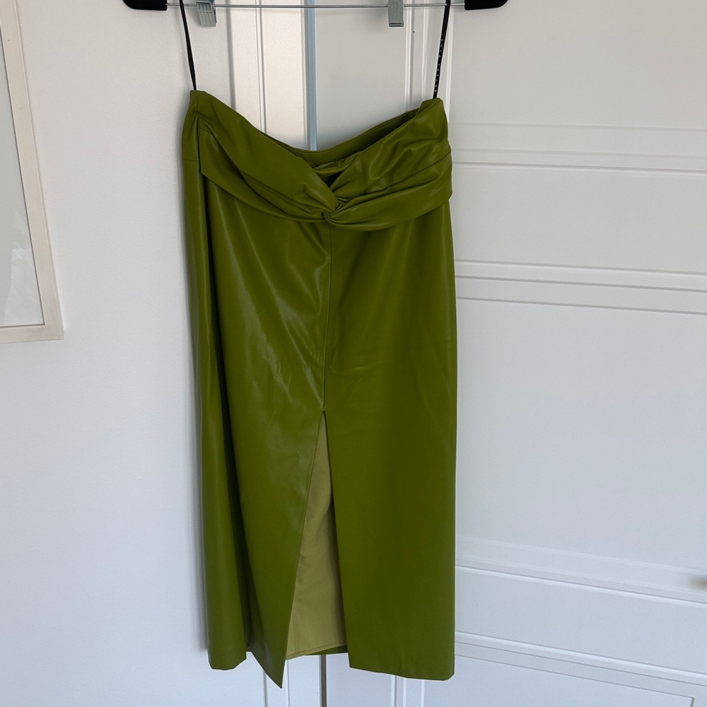 Tanya Taylor Olive Pencil Skirt